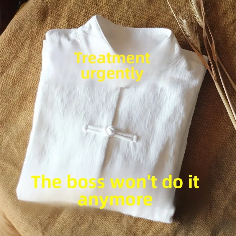 

Cotton Linen irt Chinese Sle Stand Collar Long Sve Button up Men Women Clothing Traditional Manin Collar Design