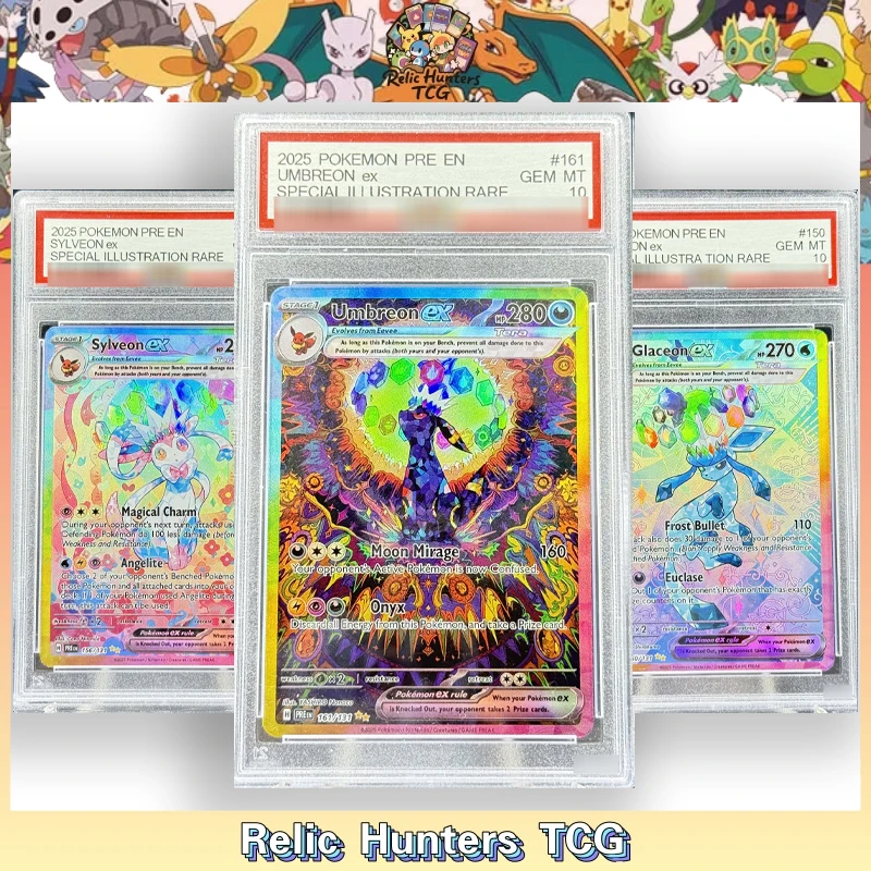 

PKM Card SV Prismatic Evolutions Special Illustration Rare Umbreon Eevee etc 10Grade 10Points Replica Hobby Game Collector Cards