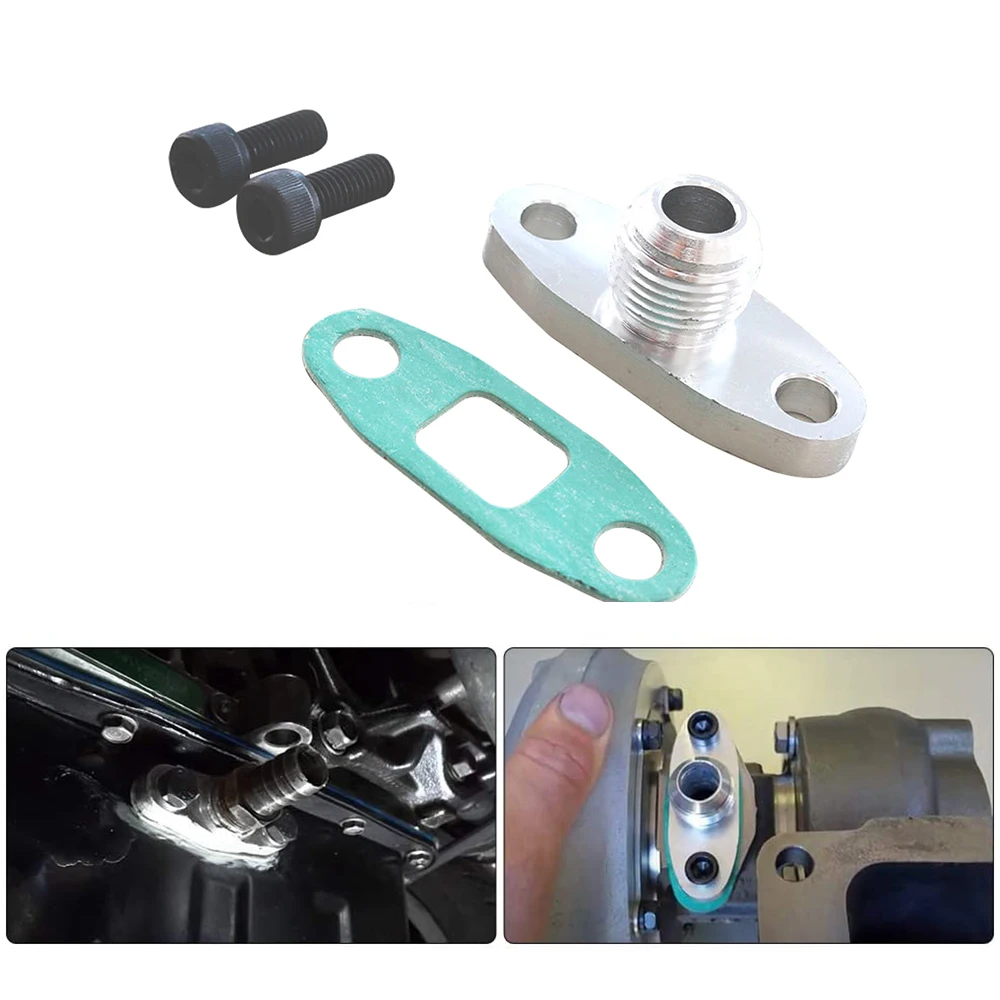 Flange Gasket Adapter Kit 10AN Garrett GT30 GT32 GT35 T3 T4 T60 Adapter Kit Turbocharger Turbo Oil Drain Outlet Flange Gasket