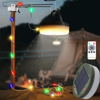 Solar Camping Lanterns with String Lights Camping Lights USB Rechargeable with Output Function Portable Lamp for Outdoor, Hiking