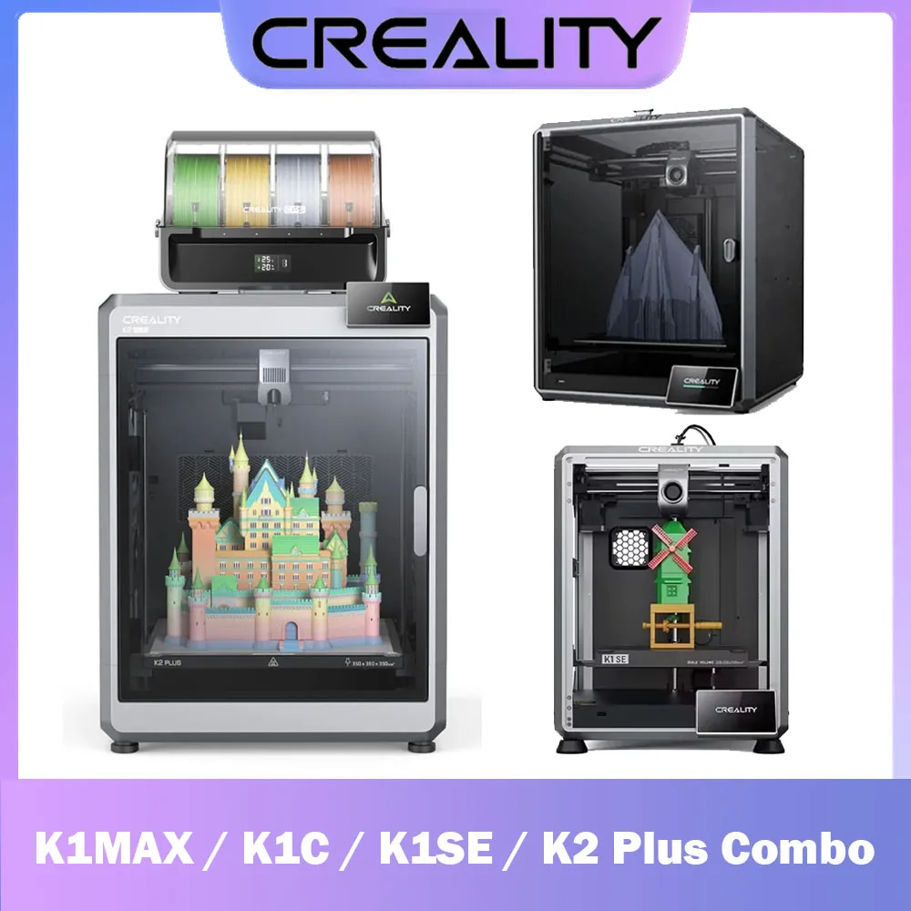 Creality K2 Plus Combo / K1C / K1 MAX 3D-принтер 600 мм/с AI-камера с автоматическим выравниванием Прочный прямой экструдер Трехметаллическая насадка 300 ° C