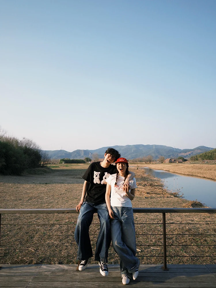 لطيف المرقعة المطرزة الكلب ort Sve تي شيرت مزيج القطن سليم صالح الصيف الأعلى للنساء الأزواج Faionable عادية المحملة