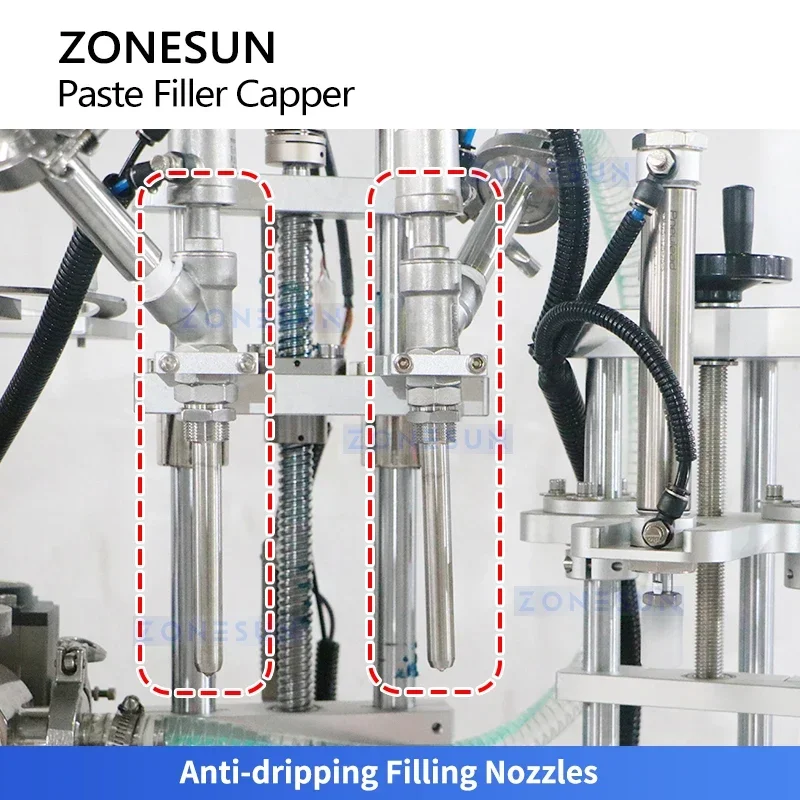 ZONESUN ZS-AFC44 Automatic Monoblock Airless Pump Filling Capping Machine Lotion Cream Cosmetic Bottle Packaging Equipment