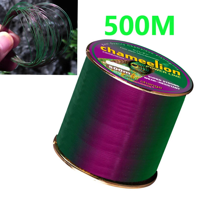 REDTOMATO 500m/1000m Żyłka Chameleon Zmieniająca Kolor z Powłoką Fluorocarbonową Monofilament Nylonowa Żyłka Karpiowa Przypon Wędkarski Sprzęt Wędkarski