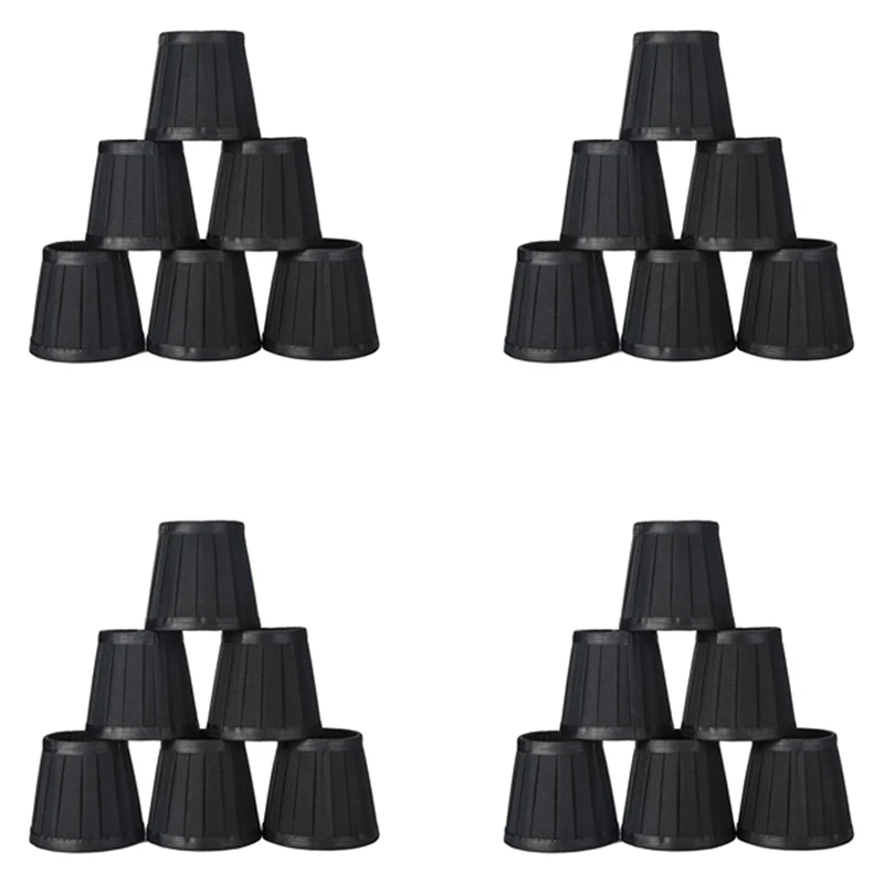 Clip On Lampshades Candle Chandelier Lampshades For Ceiling Pendant Light Table Lamp Floor Light 24 Pcs Black