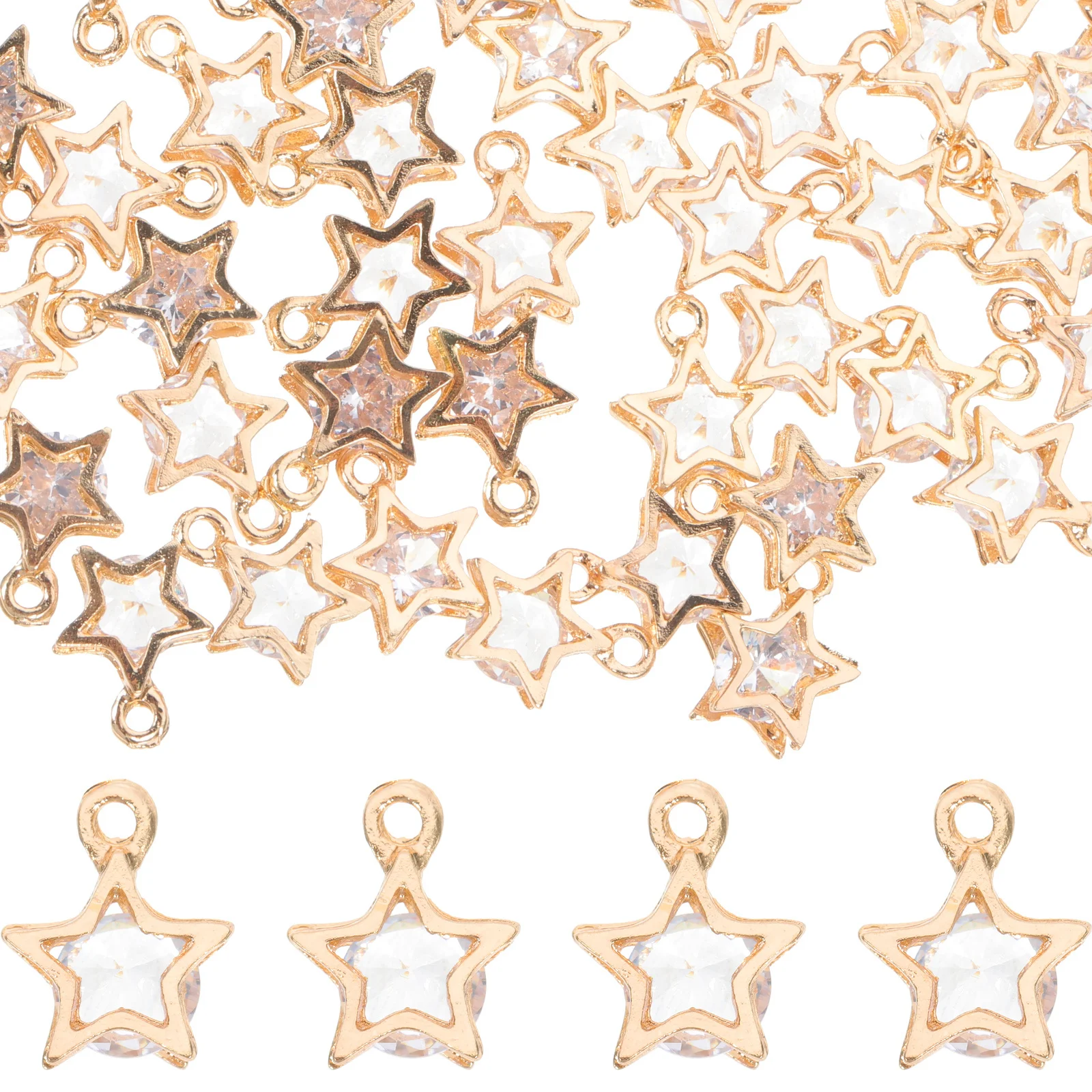 

50 шт., подвески из золотых бусин, кулон, принадлежности для изготовления ювелирных изделий на удачу, браслеты, серьги, сплав, ремесленная туристическая цепочка, лоток, аксессуар