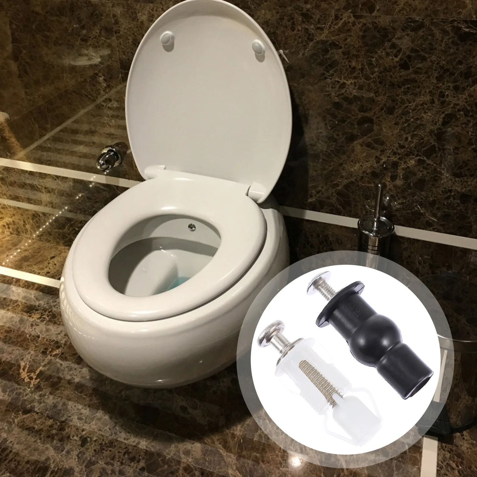 

4pcs Toilet Seat Fixing Bolts Stainless Steel Replacement Hinge Accessories Bathroom Wear Resistant Fits Most Toilets