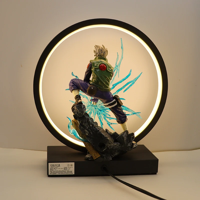Kakashi Figur Anime Schreibtischlampe Naruto Nachtlicht Figur Sammlerstück Modell Nachttischlampe Geburtstagsgeschenk für Männer