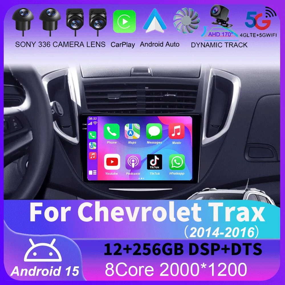 

Android 15 Car Radio For Chevrolet Trax 2014 - 2016 Multimedia Video Player Auto Stereo GPS Navigation Carplay Head Unit Screen