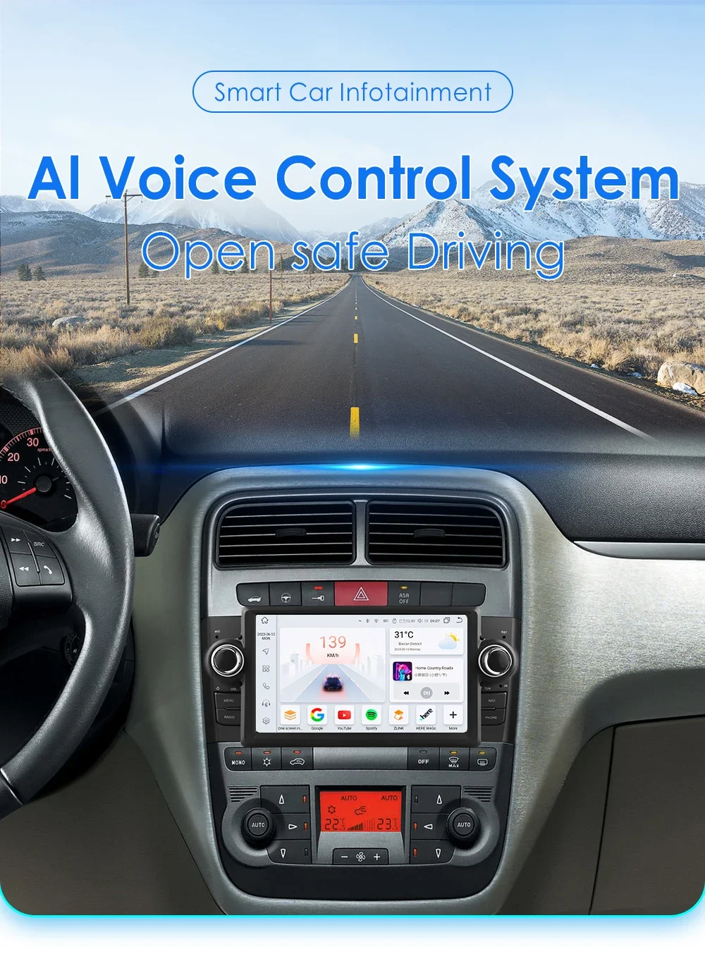Android Autoradio für Fiat Grande Punto Linea GPS Nav Carplay 4g RDS BT