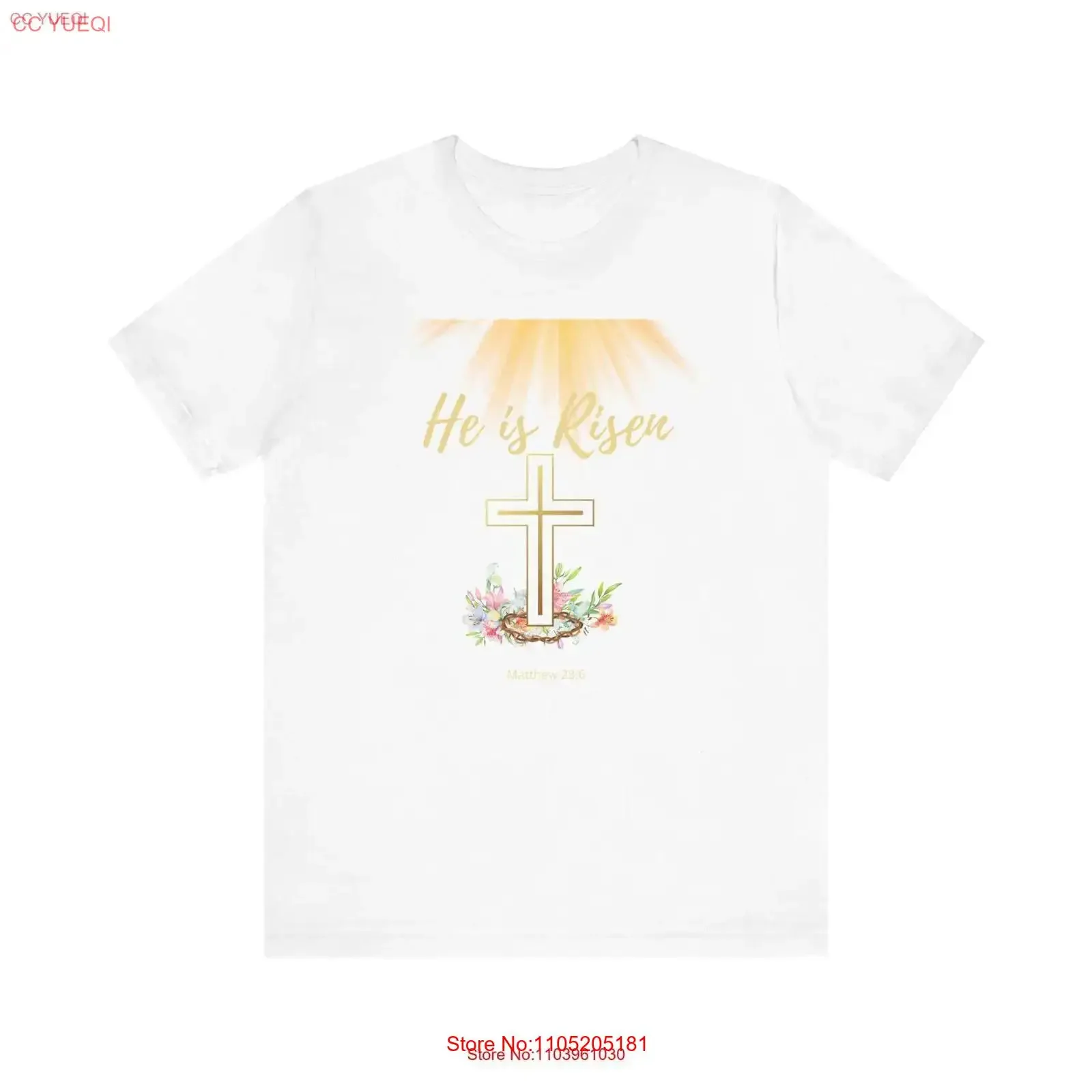 He Is Risen Easter T Shirt Christian Faith Apparel for Church Spring Family Celebrations Feminine Religious Resurrection