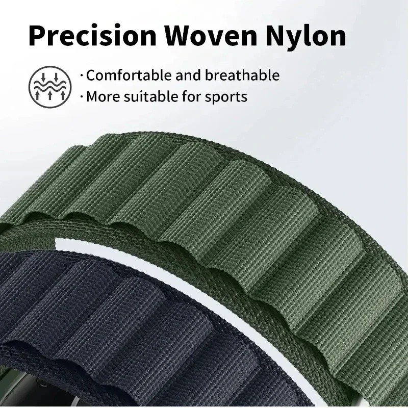 Alpine Nylon Braided Loop Strap for Redmi Watch 4/5/6 Sport Bracelet Wristband Correa For Xiaomi Band 8/9/10 Pro Belt Adjustable