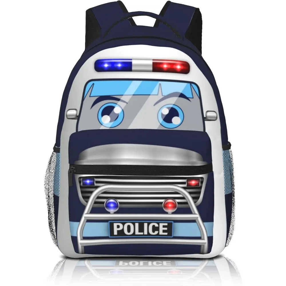 

Police Car Preschool Backpack For Boys Kids 3d Cartoon Kids School Bookbag Cute Fun,Comfortable, Water-Resistant And Durable