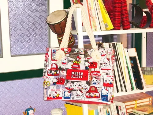 Hello Kitty Portable Cosmetic Bag Shopping Box Kawaii Handbag Sanrio Clear Bags My Melody Pudding Dog Cinnamoroll Cute Jelly Bag