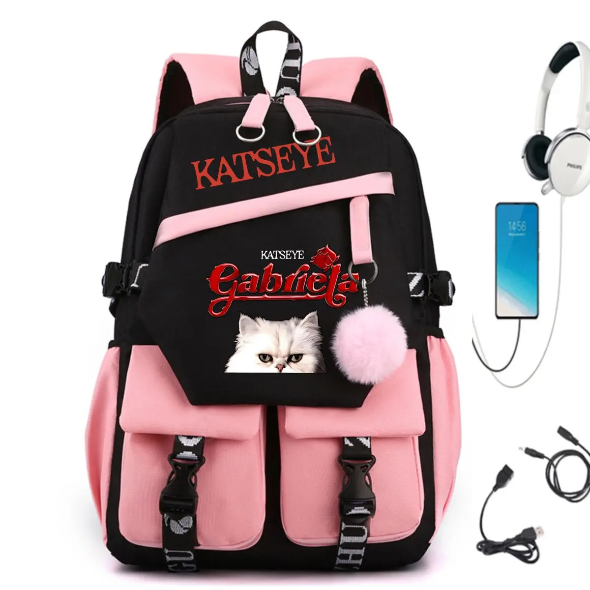 Girls Group Katseye Schoolbag Fashion Women Zipper Travel Rucksack Teen Girl Vintage Schoolbag Casual Student Y2K Backpack
