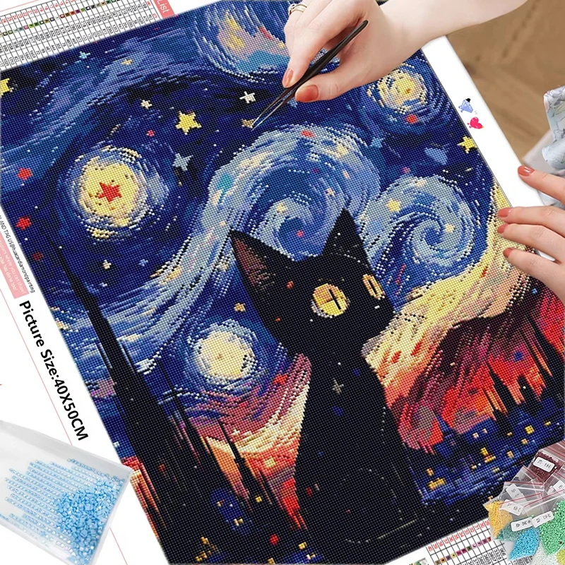 

Алмазная мозаика, вышивка кота, Новое поступление, 5D DIY, картина животного, пейзаж, стразы, картина, вышивка крестиком, декор для дома