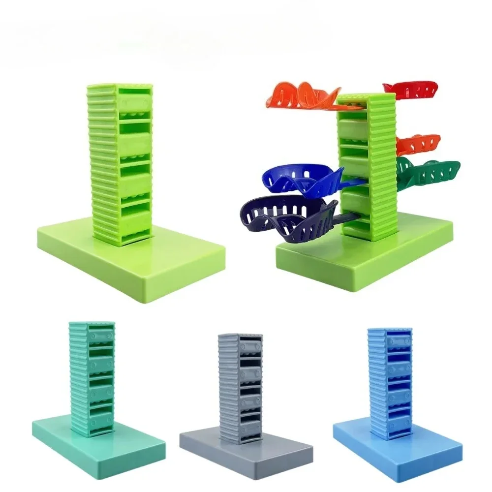 

NIGF Dental Impression Tray Plastic Teeth Holder Stand Metal Trays Plaster Mold Tray Placement Case Dentistry Dentist Instrument