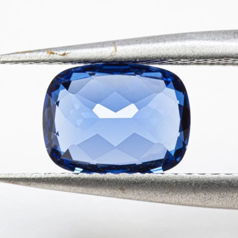 Lab Grown Sapphire Light Royal Blue Color Cushion Shape VVS1 Charms Beads for DIY Jewelry Making Ring Selectable AGL Certificate