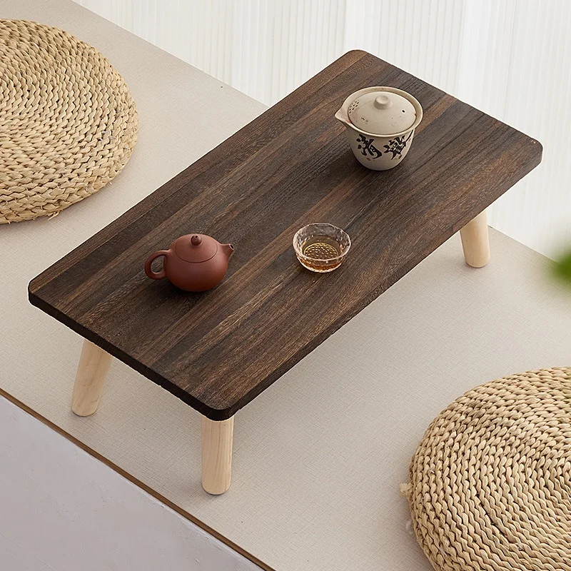 #¥Wooden Low Tea Table Tatami Desk For Balcony Living Room Japanese-StyleShelf Small Coffee Desk