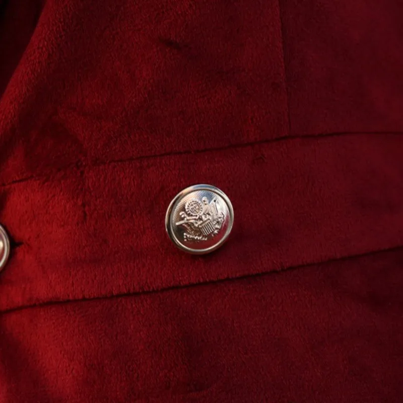 เสื้อโค้ทยาวผู้หญิง ความยาวระดับเข่า ผ้ากำมะหยี่  เสื้อคลุมสำหรับงานกลางคืน