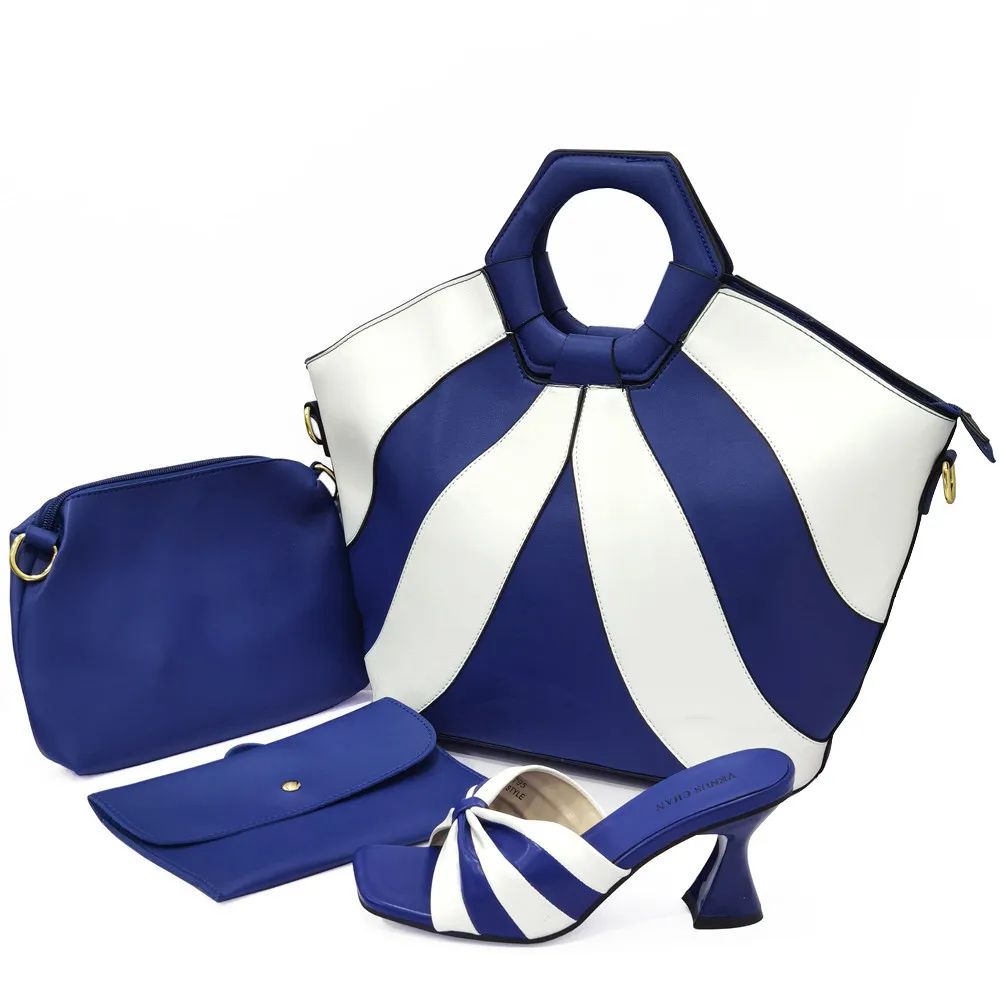 

doershow New Design Nigerian Women Shoes and Bag Set African Matching Shoes and Bag Slingbagck Sandals for Royal Party HTY1-6