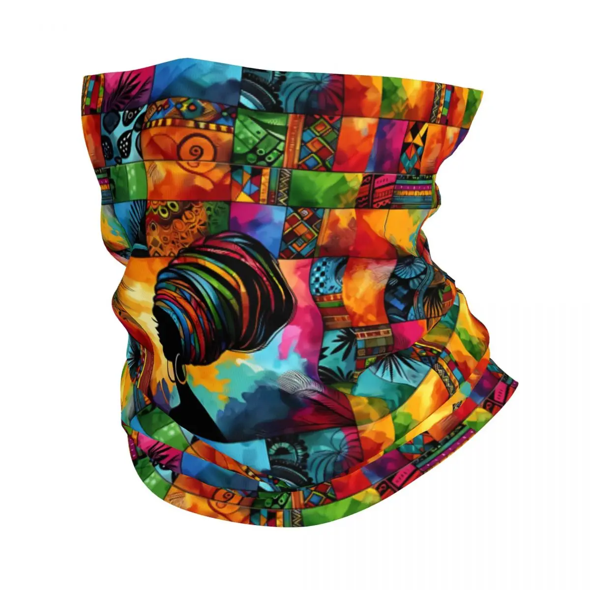 African Cultural Women Retro Headband Neck Thin Men Women Hiking Tube Scarf Face