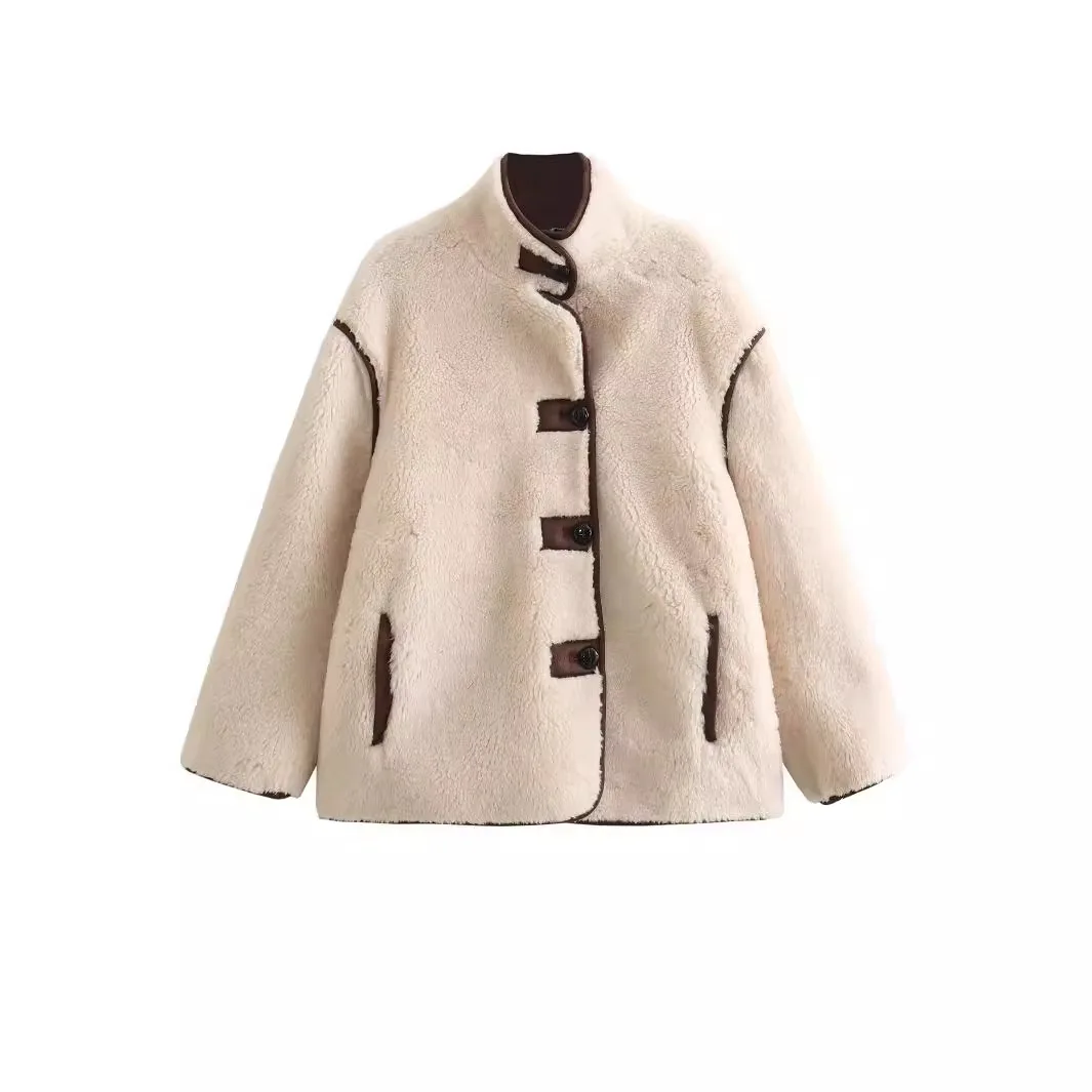 2024 Women Faux Fur Bomber Jacket Winter Jacket Fur Coat Teddy Jacket Woman Fashion Cropped Jackets Duffle Coat New In Outerwear