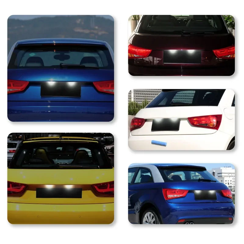 2PCS Car No Error Canbus Led License Number Plate Lights Bulb For Audi A1 A4 B8 A5 S5 A6 S6 A7 Q5 TT TTS 2D For VW 6000K White