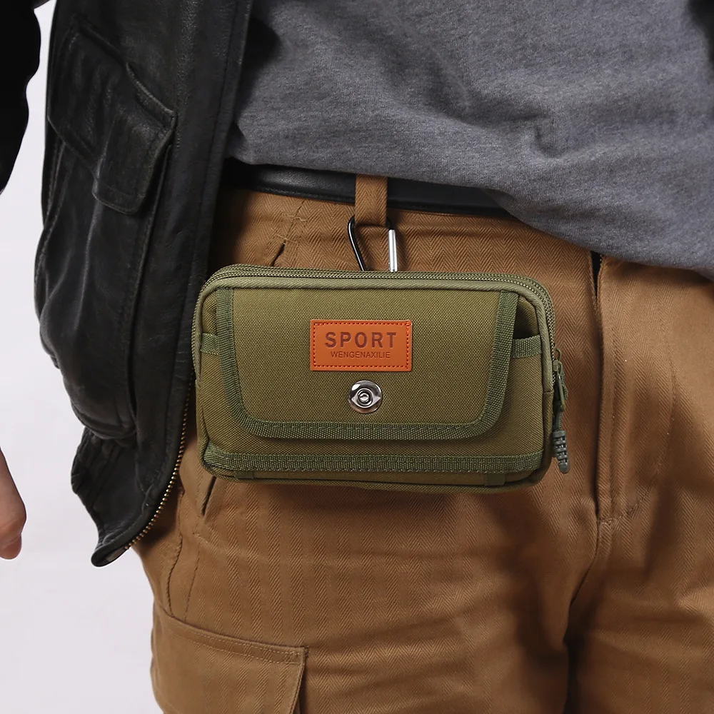 Multi functional men's mobile phone bag with belt, mobile phone case, portable waist bag, business coin purse, anti splash mobil