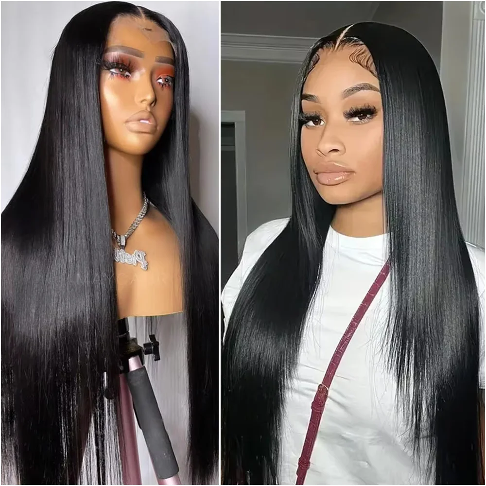 13x6 HD شفافة العظام مستقيم الدانتيل الجبهة الباروكات 38 بوصة 100% الشعر البشري 13x4 الدانتيل الباروكة الأمامية البرازيلي قطعها 200 الكثافة #1