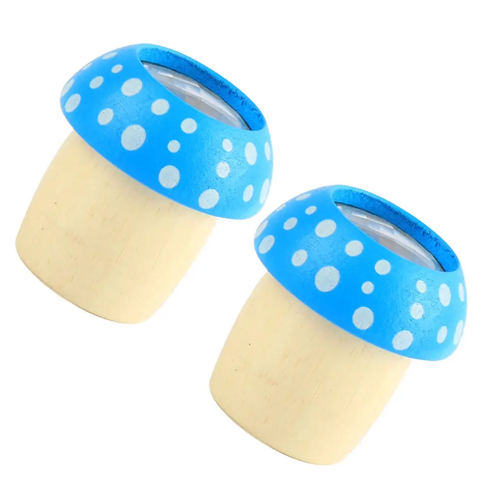 

2Pcs Smooth Wooden Kaleidoscope Mushroom Shape Colorful Light Refraction Tube Educational Visual Stimulant for Kids Curiosity