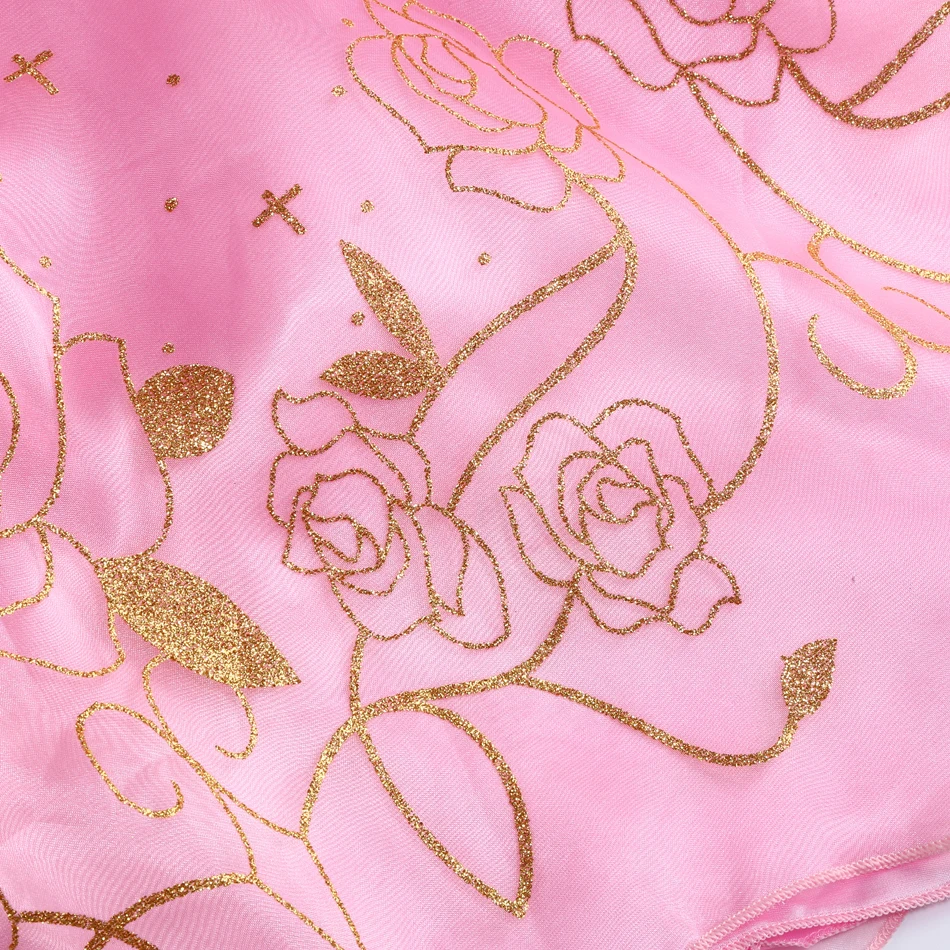 Aurora Party-Kostüm für Mädchen, Halloween Dornröschen Rosa Blumen-Mesh-Kostüm, Kinder-Weihnachtskleidung, Geburtstagsgeschenk – Detail 10