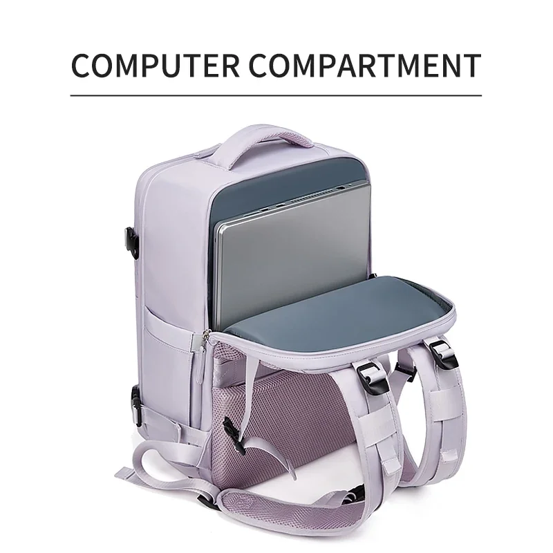 Women Laptop Backpack 15.6inch Teenage girl USB charging school Backpack Independent Shoe bag travel Backpack