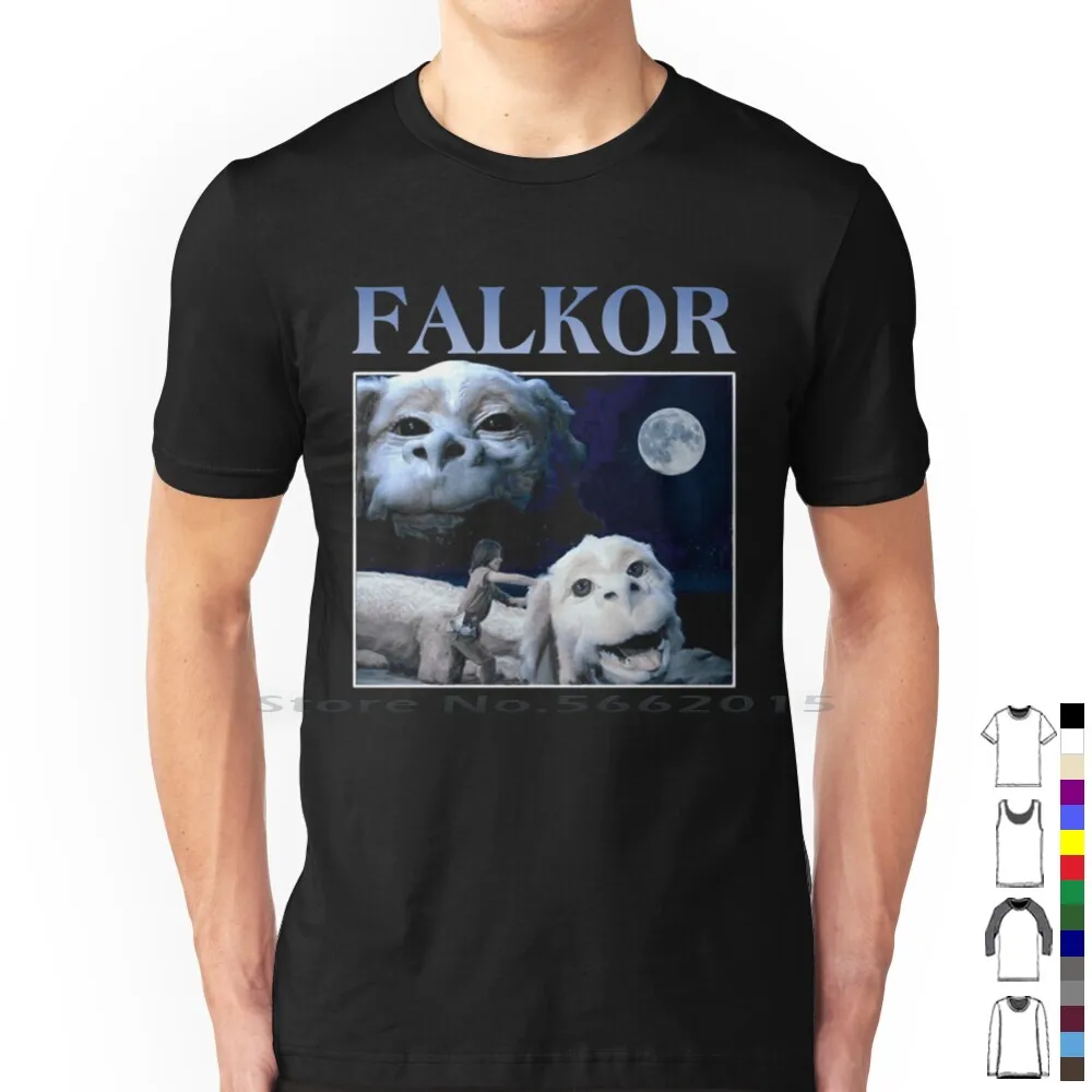 Neverending Design Story Movies-Falkor 100% Cotton T Shirt Atreyu Falcore Neverending Story Fantasy 80s Dragon Pop Culture