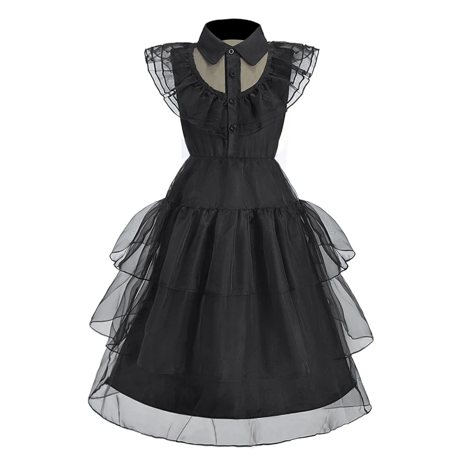 Girls Elegant Chic Black Princess Cosplay Dress Multiple Styles Suitable Halloween Carnival Birthday Parties Multiple Occasions