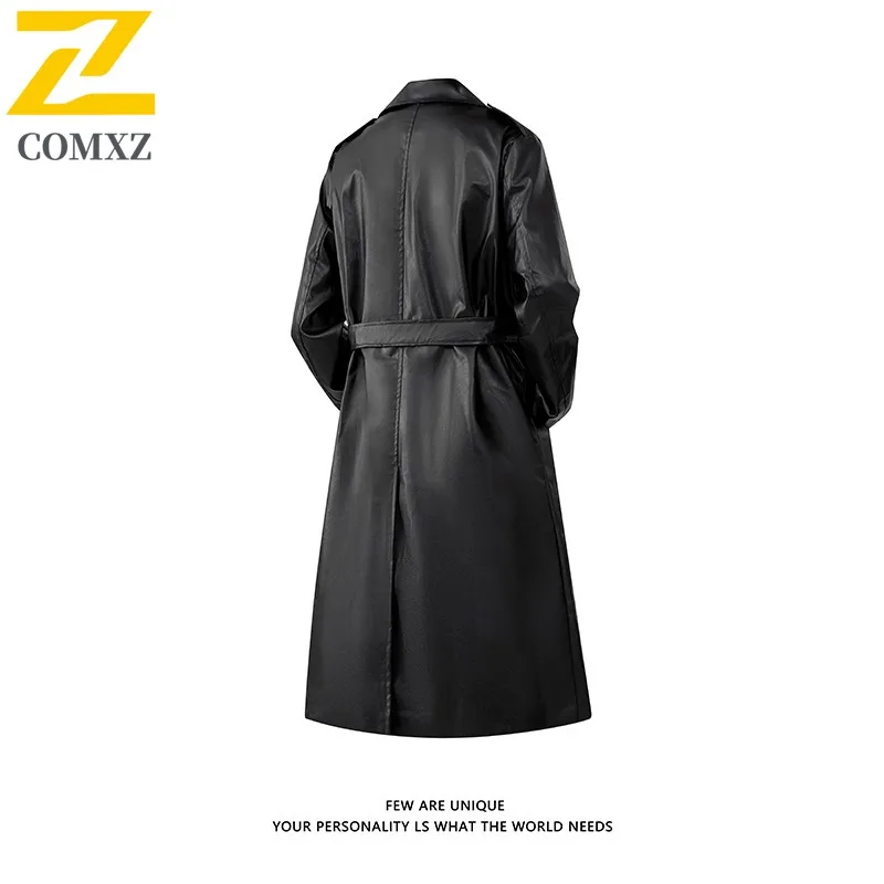 COMXZ Men's New Autumn Turn-Down Collar Casual Trendy Mid-Length Windbreaker Waterproof Windproof breathable lightweight Jacket