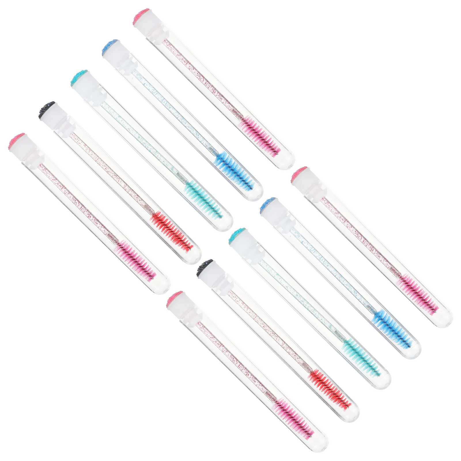 Brosses à cils compactes, Tubes de Mascara avec baguette ABS pour la croissance des cils, teinture des sourcils, crème de ligne des cheveux, outil de maquillage de voyage, 10 pièces