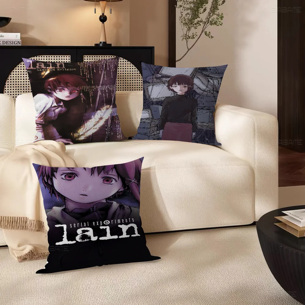 Serial Lain Anime Pillow Gift Home Office Decoration Bedroom Sofa Car Cushion Cover Case 45x45