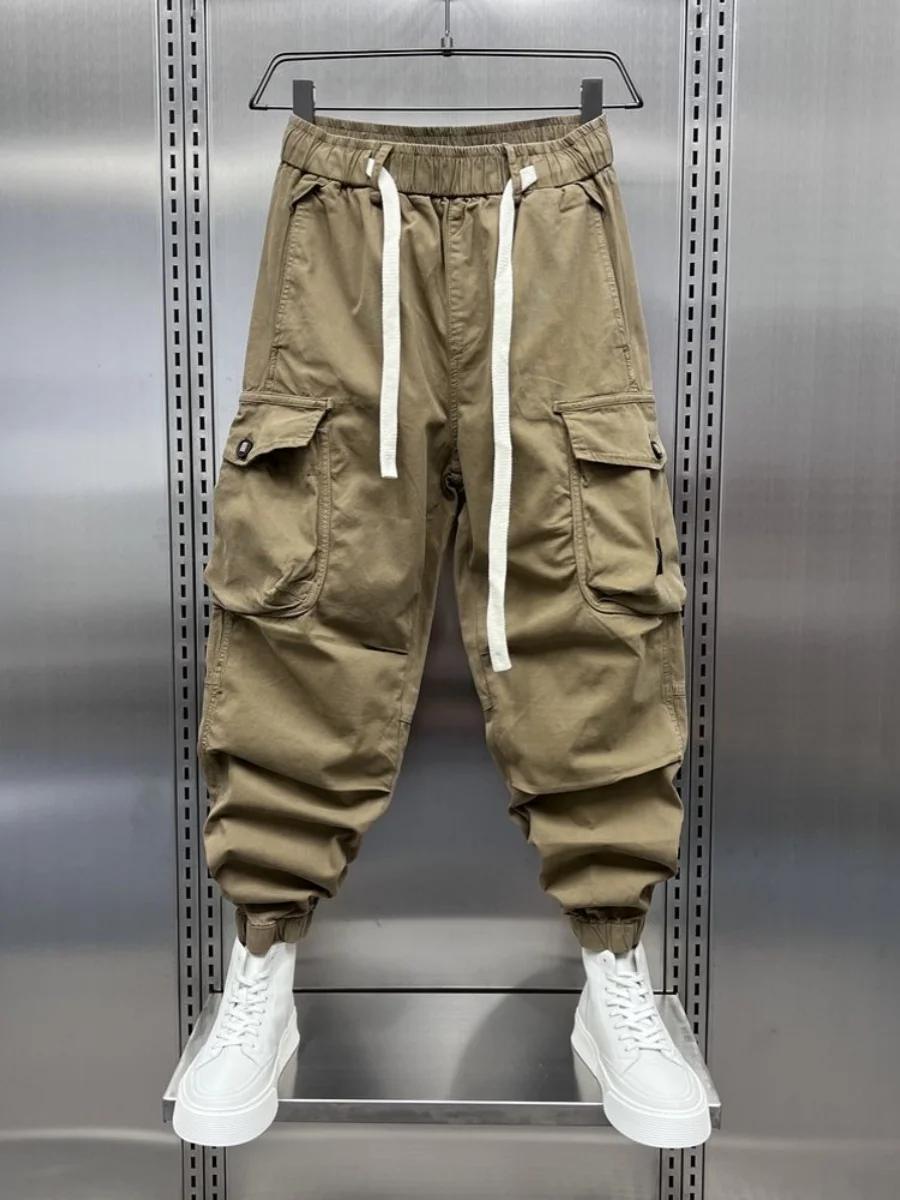 

Large Size Men's Work Pants Spring Autumn Loose Fit Trousers with Multiple Pockets Casual Loose Leggings Youthful Style