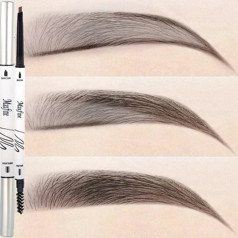 Double Head Ultra-fine Eyebrow Pen Makeup Waterproof Lasting Black Brown Non-Smudged Eye Brow Pencil Tint with Brush Cosmetics