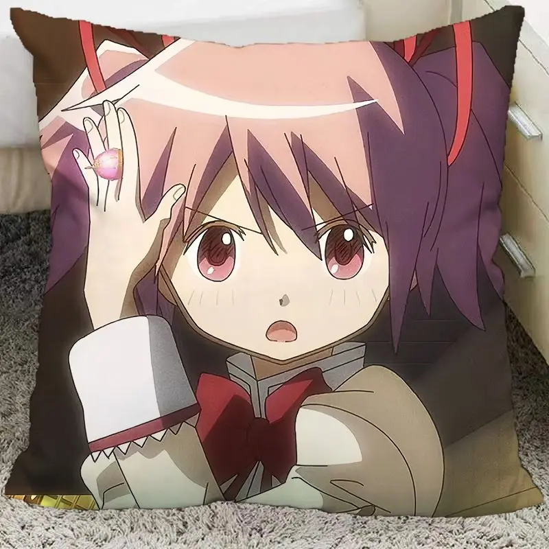 Nuevo Puella Magi Madoka Magica Kaname Madoka dibujos animados bidimensional de doble cara de felpa súper suave dormitorio almohada para la cabecera regalo