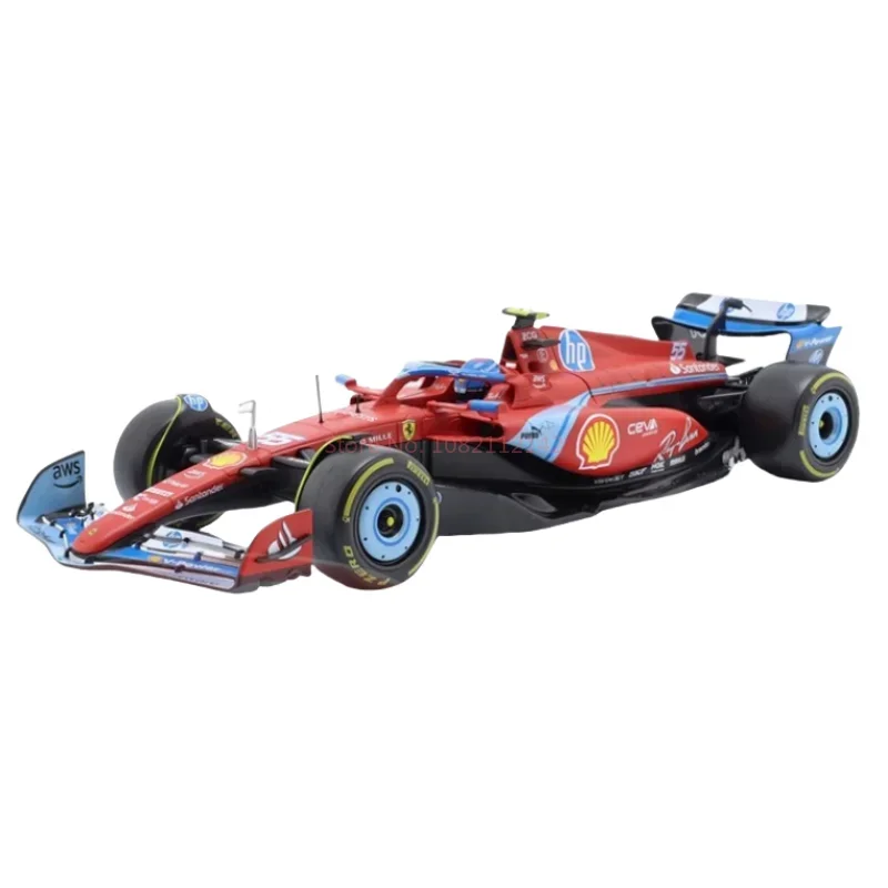 Caldo Bburago 1:18 Ferrari SF-24 Miami GP F1 SF-24 16 #   Leclerc 55 #   Sainz FORMULA1 Auto pressofusa modello in lega collezione di auto giocattolo regalo