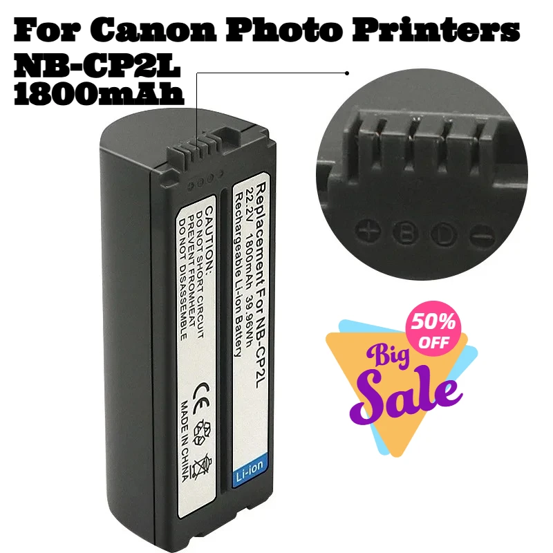 

NB-CP2LH NB-CP2L Аккумулятор 1800 мАч и зарядное устройство для Canon SELPHY NB-CP1L, CBG-CP200 CP1500 CP1300 CP900 CP800