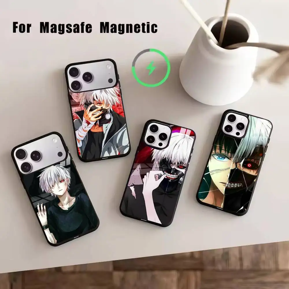 

Amine T-Tokyo Ghoul Phone Case For iPhone17,16,15,14,13,12,11 Plus,Pro Magnetic with Magsafe Wireless Charging