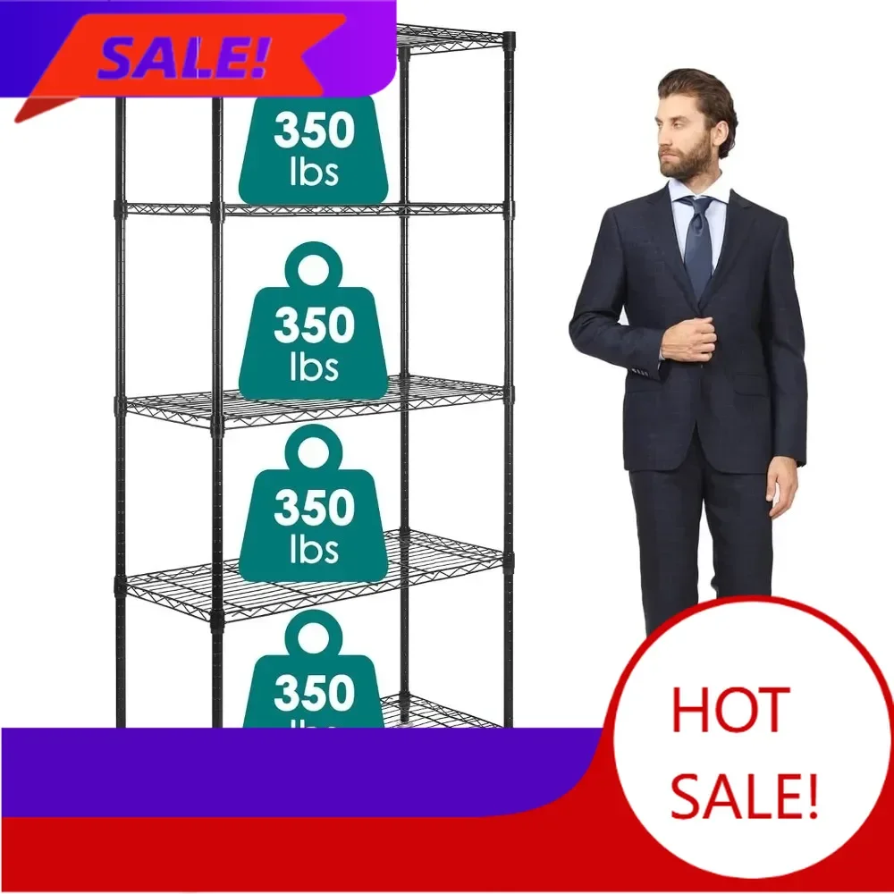 

Горячая распродажа: Настраиваемые 5-ярусные стеллажи на колесиках, регулируемые металлические проволочные стеллажи для хранения для дома и офиса