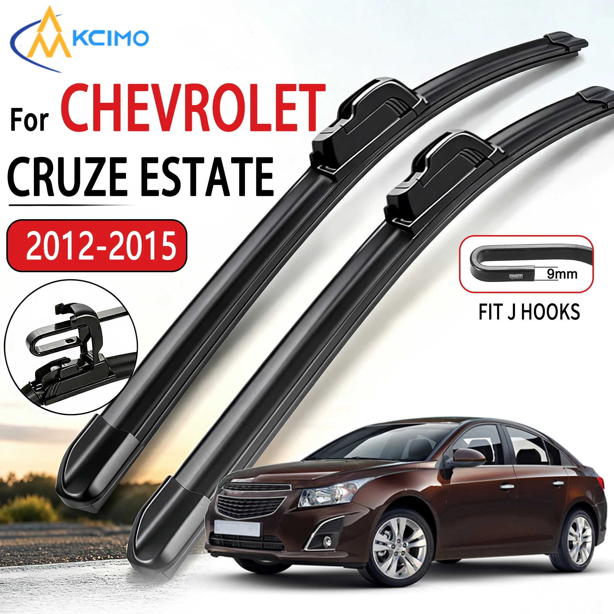 

U-type Hook Soft Rubber Windshield Wiper For Chevrolet Cruze 2012-2015 HD Silent Long Lasting Car Accessories 24"+18"