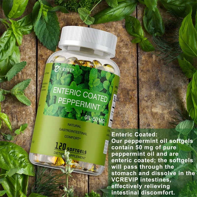 Peppermint Oil 50mg - Helps Reduces Bloating and Intestinal Cramping, Support Intestinal & Digestive Health, Boosts Immunity
