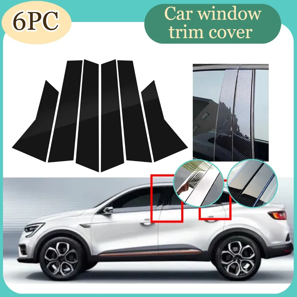 

Pillar Posts Silver Carbon Glossy Black Fit For Renault XM3 2020 2021 2022 2023 Door Side Window Trim Cover B C Column Sticker