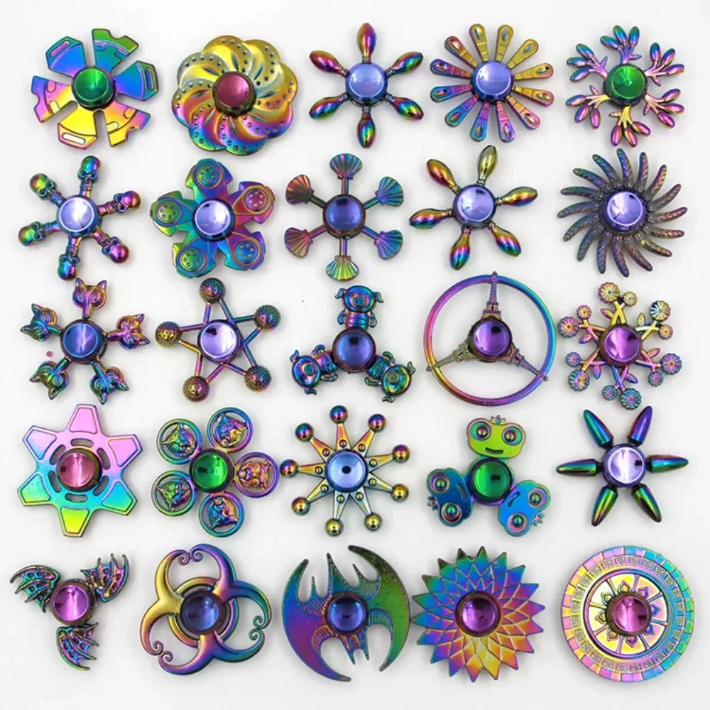 Rainbow Metal Fidget Spinner Colorful Finger Spinners High Speed Hand Spinners Fidget Toys for Stress Anxiety Relief for Adults