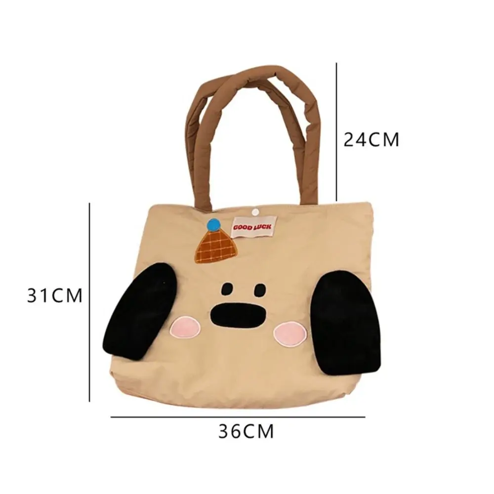 Versatile Embroidered Handbag Portable Large Capacity Tote Bag Cartoon Pattern Shoulder Bag Girls